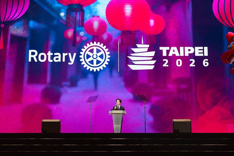 賴清德總統14日上午出席「2026台北國際扶輪年會」開幕典禮