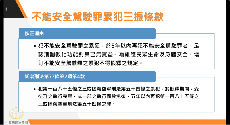 不能安全駕駛罪累犯三振條款
