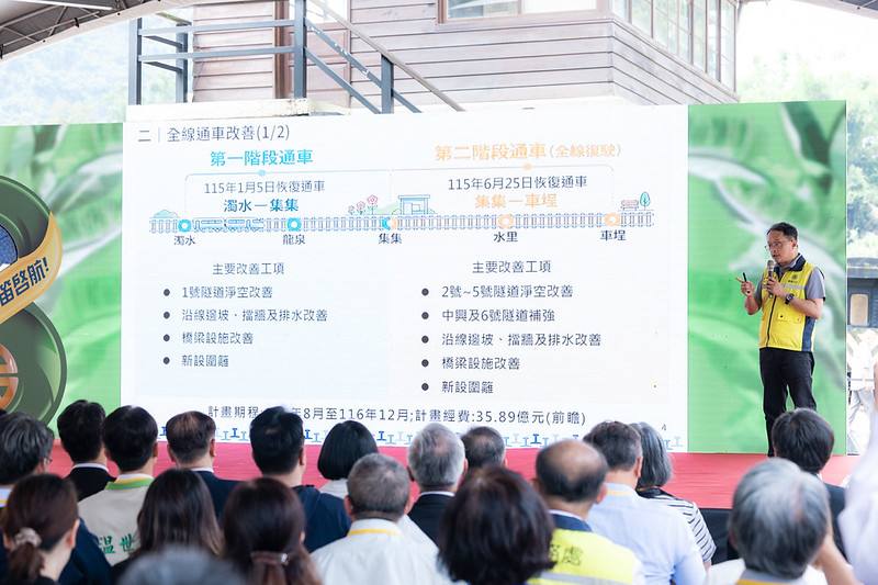 總統聽取臺鐵公司副總經理陳宗宏進行工程簡報