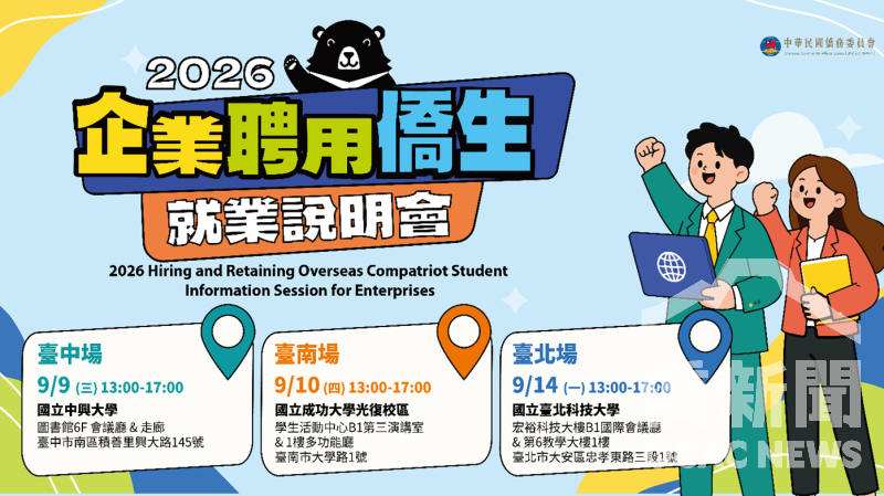 2026年企業聘用僑生就業說明會，報名開跑！