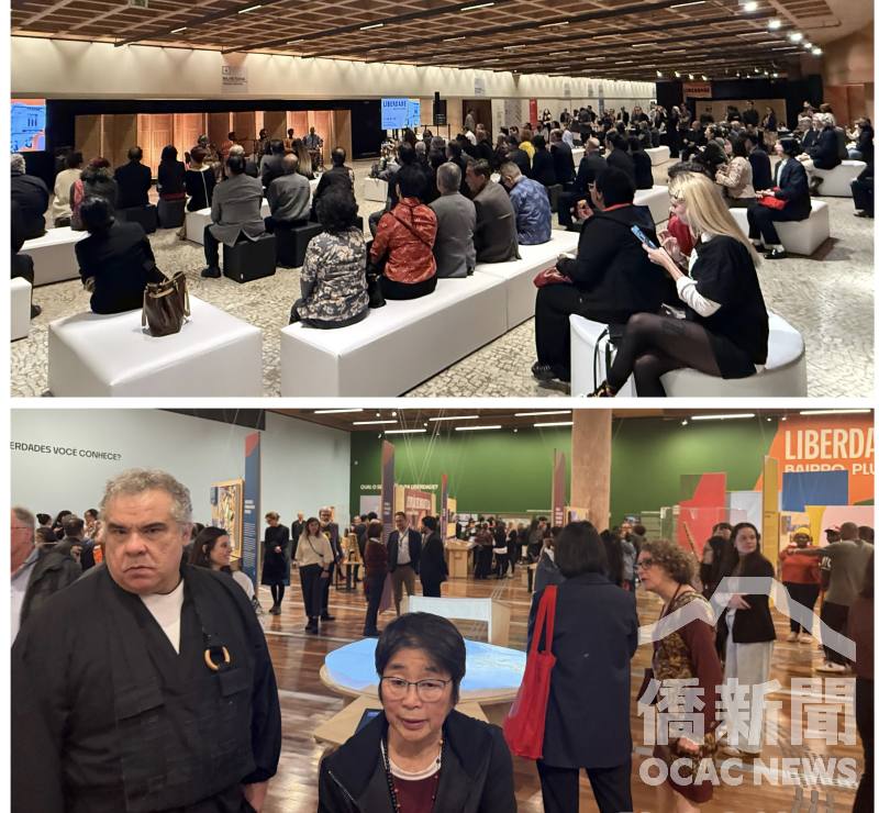 （上圖）文物展開幕式現場實況，（下圖）展覽現場實況