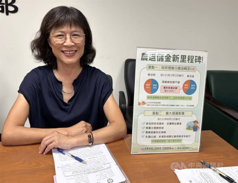 勞動部勞工保險局農民保險組組長温秀珠28日指出，農民退休儲金制度擴大適用對象，8月起勞保或國保務農者也可參與提繳，若雇主提繳勞退的時間長達6個月，則將自動停止提繳農退，提醒多加留意。