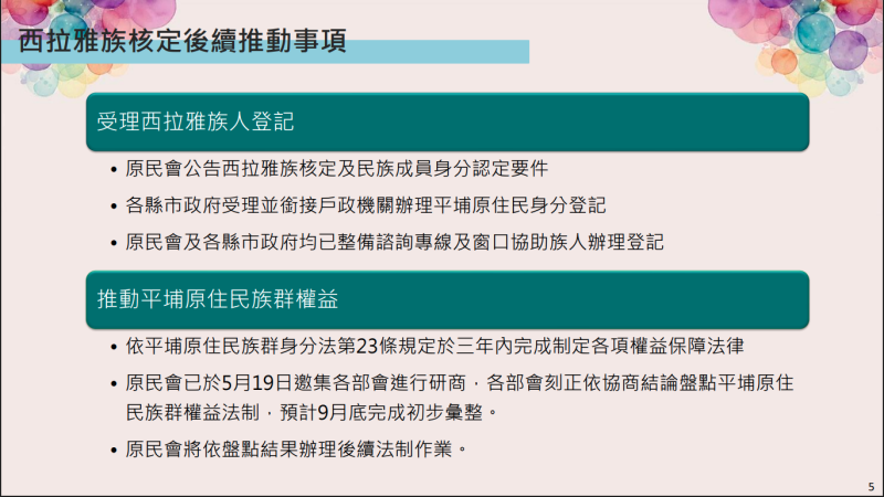 西拉雅族核定後續推動事項