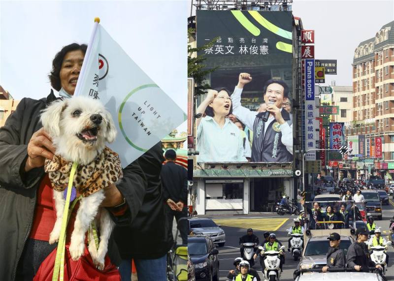2016年總統選舉，設計師聶永真的團隊為蔡英文建立了完整的主視覺識別系統，從主視覺樣式，到看板、旗幟等各種應用，都有一套規範，是首度將台灣的設計能量系統性地運用在選舉場合。（林格立攝）