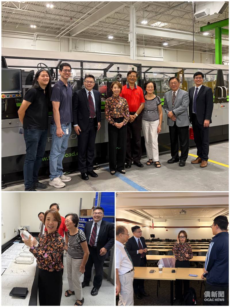 （上圖）新式預製設備縮短建築施工時程；（下圖左）LYSO晶體厚實沈重，可應用於醫療儀器與各式顯影器材；（下圖右）試戴人工智慧眼鏡，體驗熱門新科技