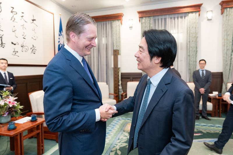 賴清德總統5日下午接見「布魯金斯研究院（Brookings Institution）」訪問團