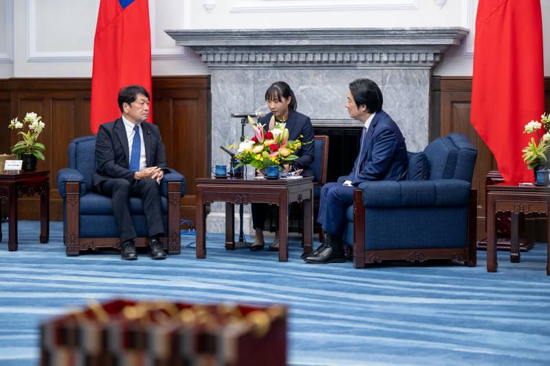 賴清德總統7日下午接見「日本戰略研究論壇」暨「福和會」乙行