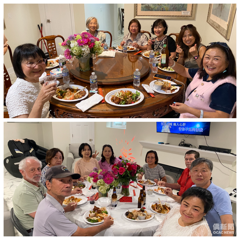 美食班學員和友人為陳美麗送上祝福。