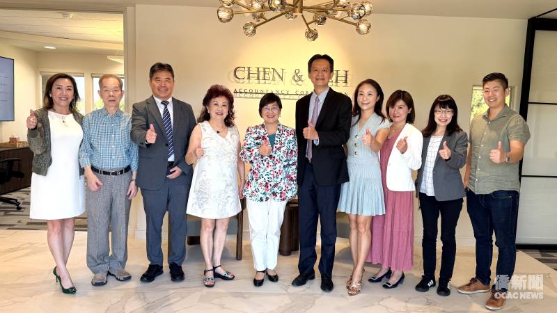 柑縣臺美商會歡迎委員長徐佳青到訪。