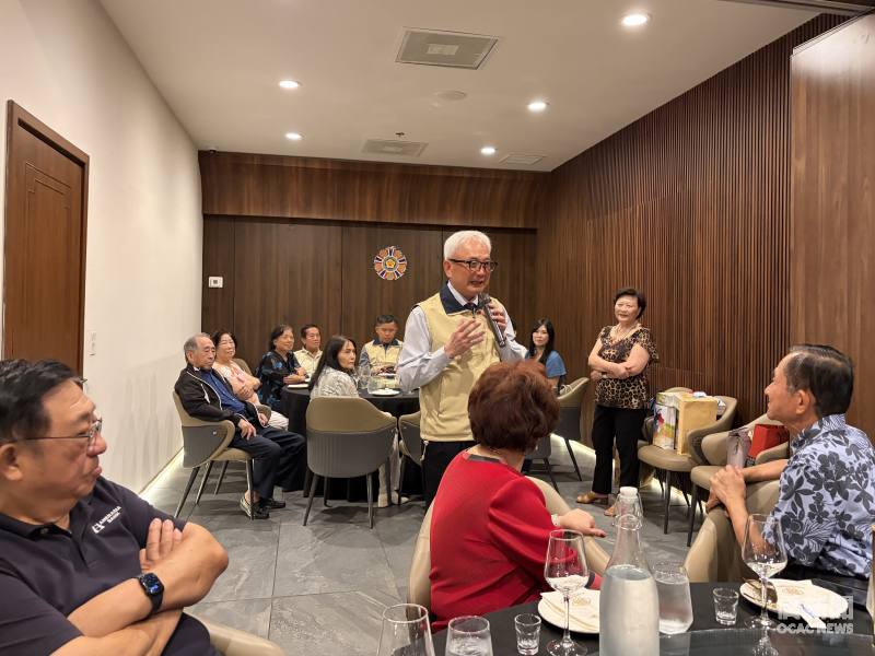 退輔會副主委陳進廣在與奧蘭多榮光會及僑領交流餐敘中致詞