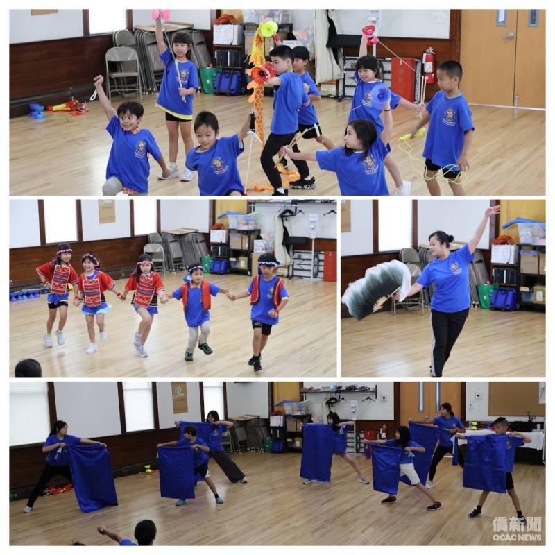 Campers and teaching assistants of Formosa Association for Cultural Ambassadors (FASCA) are passing on traditional arts. Folk dance teacher Ms. Wu Yu-Ting shared a vivid Taiwanese folk dance (middle right).
