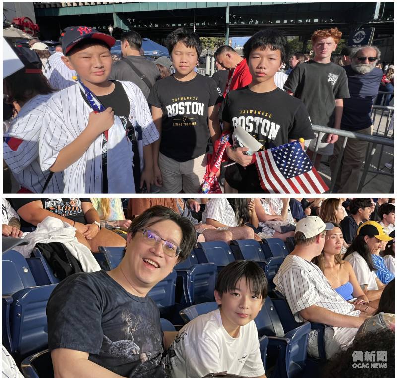 孩子們從波士頓 (上圖) 、紐澤西 (下圖)趕來，參加臺灣日，為洋基加油。