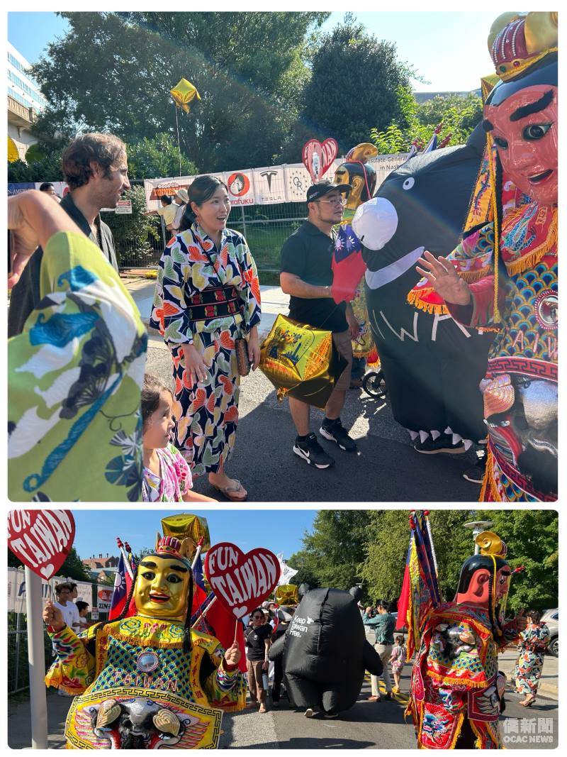 隊伍遊行途中與民眾互動