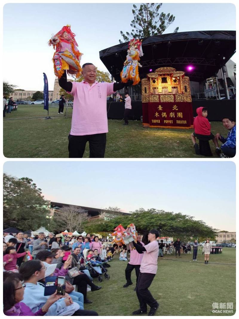 臺北木偶劇團應邀於臺灣夜市演出，觀眾反應熱烈