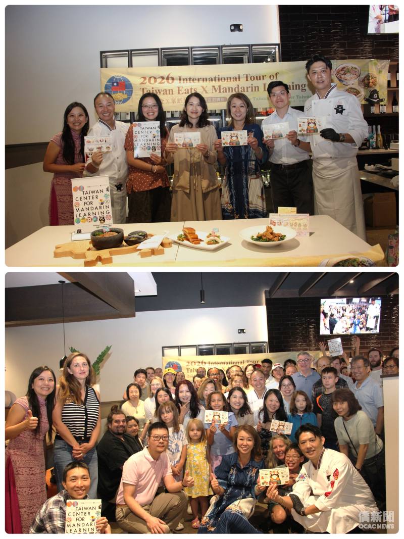 (上圖）左起： Taiwan Aloha 副會長林佳蓉、路凱源、TCML 主任鄭依婷、紐約文教中心主任王怡如、Taiwan Aloha 會長莊靜婷、紐約文教中心副主任羅煜棠、張克勤，

(下圖）9月5日美食盛宴後合照