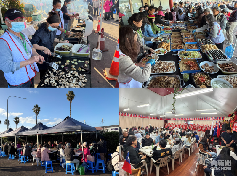 中秋聯歡烤肉聚活動現場熱鬧景況，近250位臺灣鄉親齊聚一堂