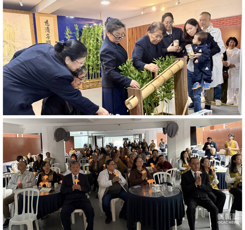 上圖為竹筒回娘家、下圖為點傳心燈祈福
