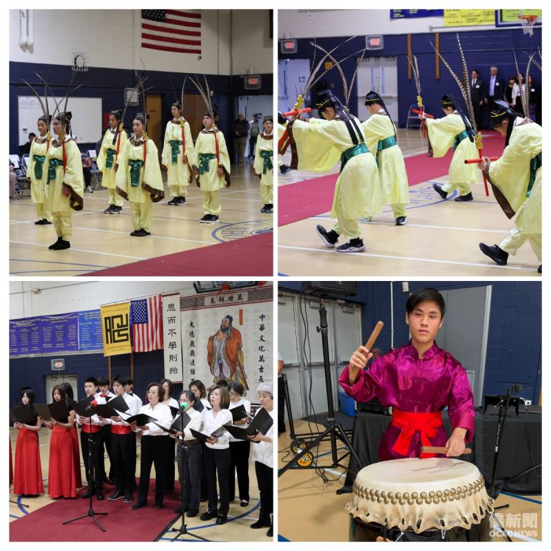 16 FASCA Princeton Chapter members from 5 Chinese schools performed the Six-Yi Wu with FASCA Vice President Jayden Hsu playing the drums. The Huayin Youth Choir and the NJ Women Choir performed "The Chapter of Great Harmony (禮運大同篇) ".