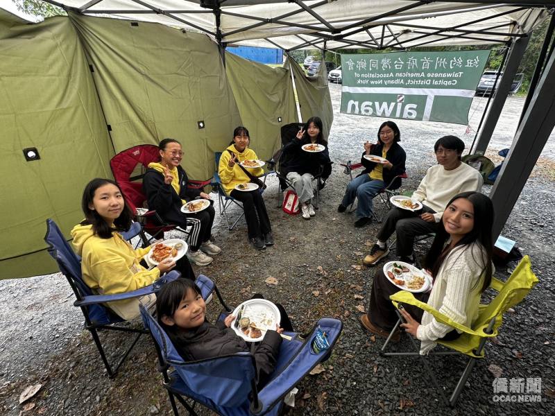 Having a barbecue and eating together helped connect the older and younger generations.