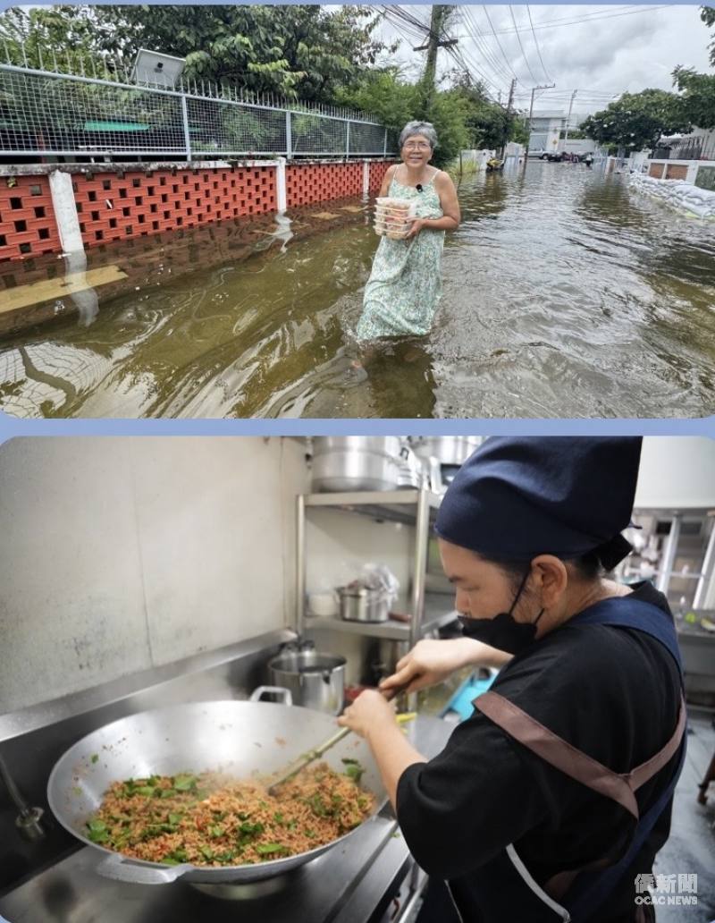 泰國慈濟分會提供受災民眾熱食等物資