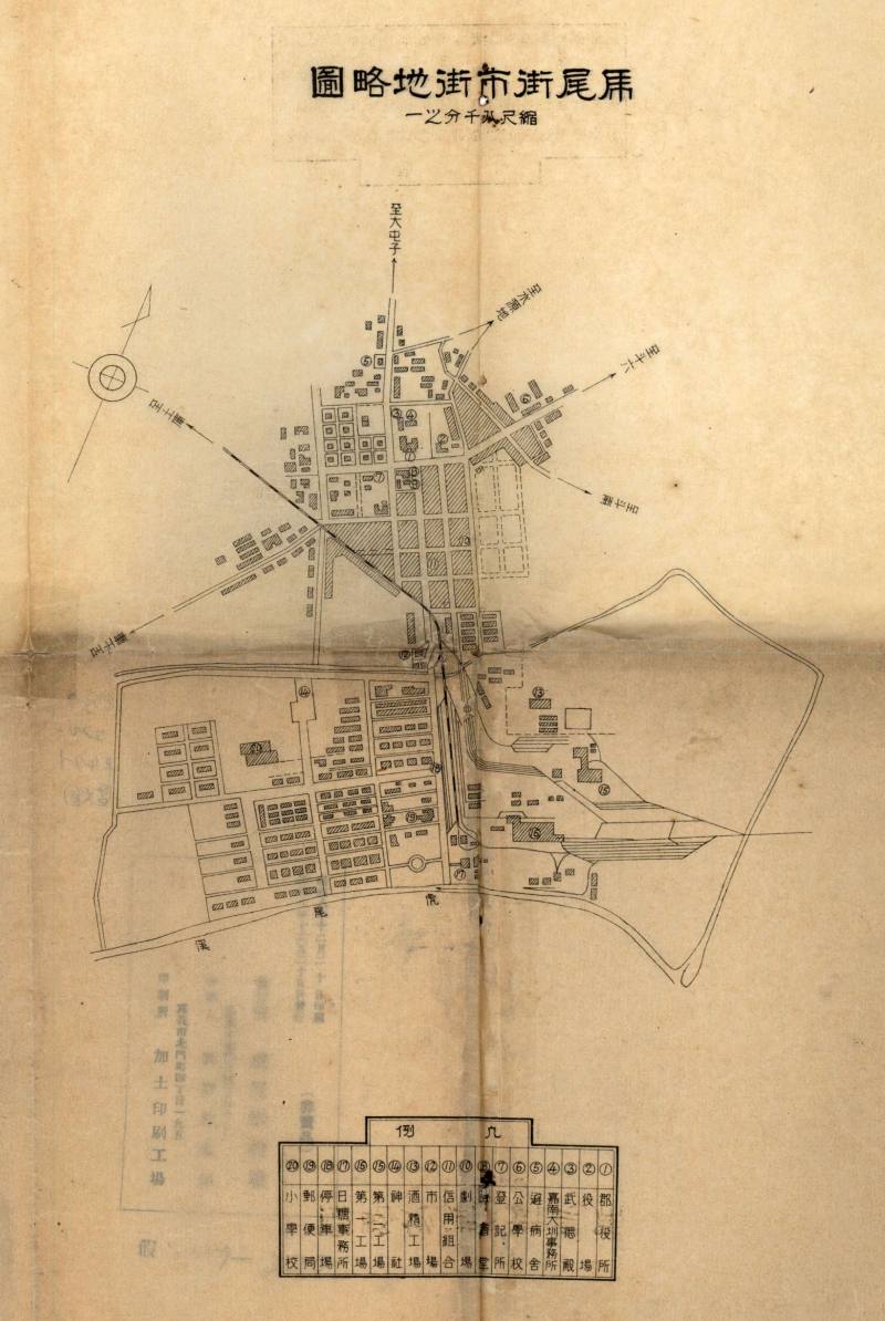 虎尾街市街地略圖。