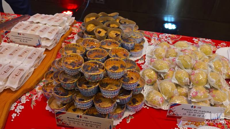 阿根廷代表處國慶晚會準備碗粿、潤餅捲、滷肉飯及各式臺灣甜點如麻糬，讓來賓品嘗臺灣味，道道來自在地臺商餐廳巧手烹飪。