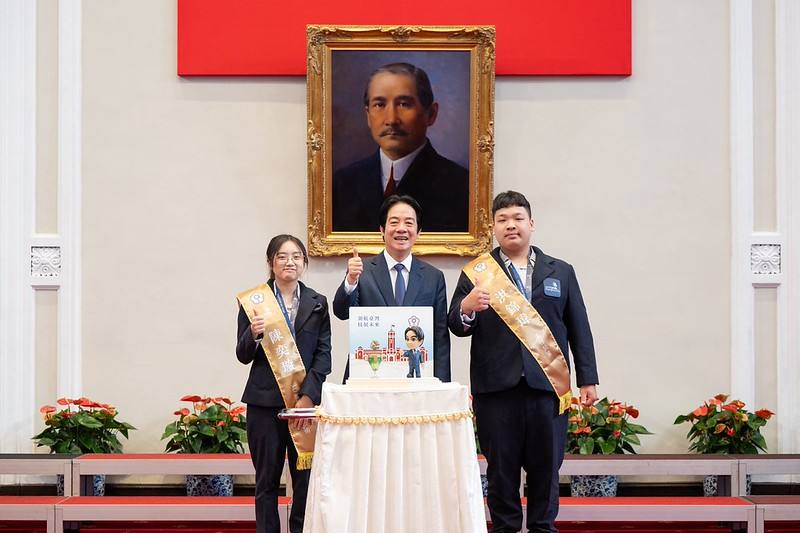 賴清德總統12日上午接見「第48屆國際技能競賽代表團」