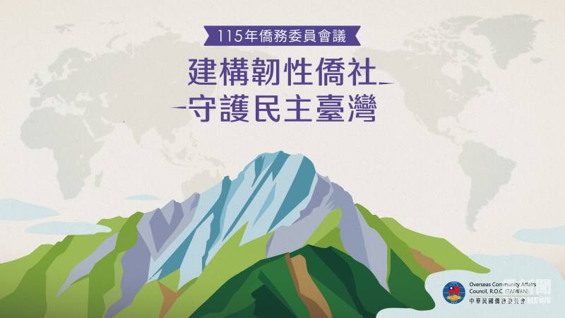 僑務委員會議20日登場 聚焦「建構韌性僑社 守護民主臺灣」