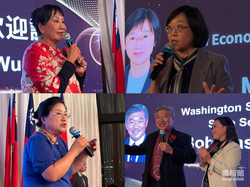 上圖:由左至右為活動主辦人吳小燕僑務諮詢委員、駐西雅圖辦事處處長林美呈
下圖:由左至右為眾議員Cindy Ryu、華盛頓州參議院民主黨黨團主席Bob Haskawa及西雅圖港務委員Toshiko Haskawa