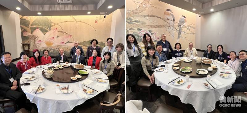 政大校友會年終聚會，校友們在餐敘間聯絡感情。