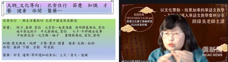 講座顏綠美以實例展現如何將文化融入華語教學