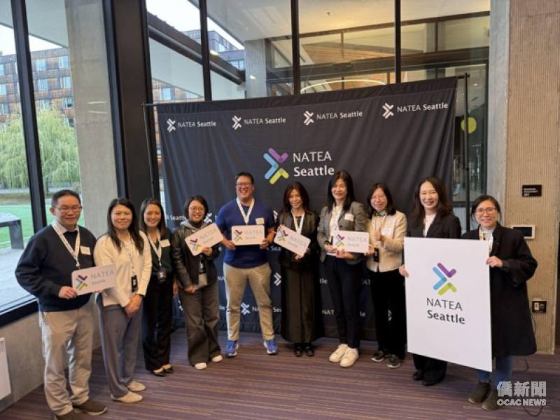 「U.S. Taiwan Tech Connect 2026」講者及與談人與國科會駐舊金山科技組組長許增如、西雅圖文教中心主任鍾佩珍合影。（主辦單位提供）