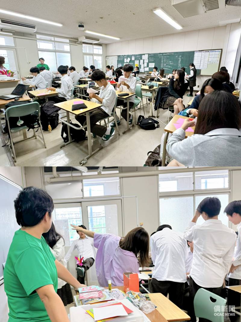 日本高中生體驗臺灣剪紙文化(上)；日本高中生體驗臺灣踢毽子(下)。